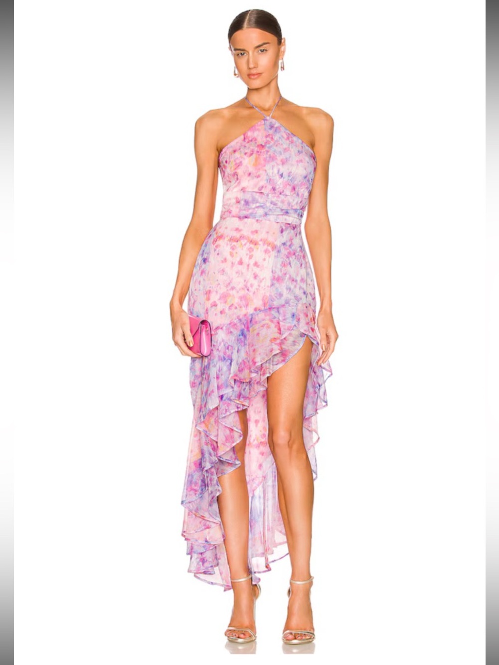 REVOLVE x Amanda Uprichard Carlina Dress in Cotton Candy floral strapless